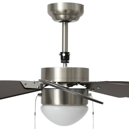 loftventilator med lampe 76 cm mørkebrun