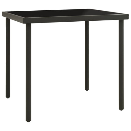 havebord 80x80x72 cm glas og stål antracitgrå