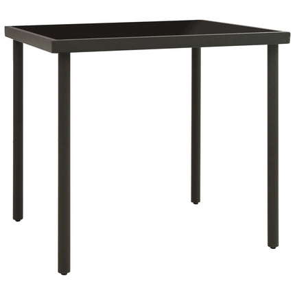 havebord 80x80x72 cm glas og stål antracitgrå
