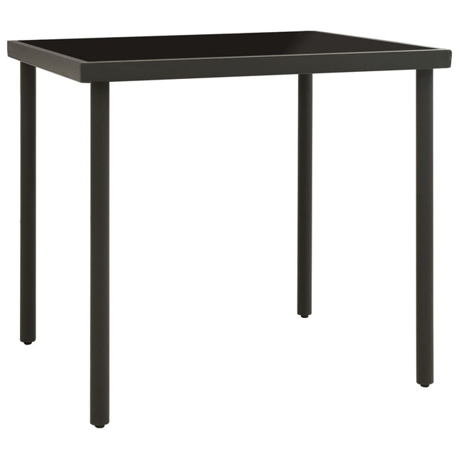 havebord 80x80x72 cm glas og stål antracitgrå