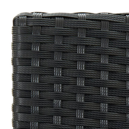 barstole til haven med hynder 2 stk. polyrattan sort