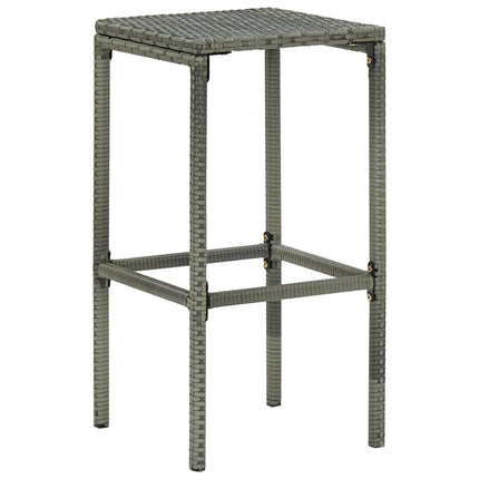 barstole med hynder 2 stk. polyrattan grå