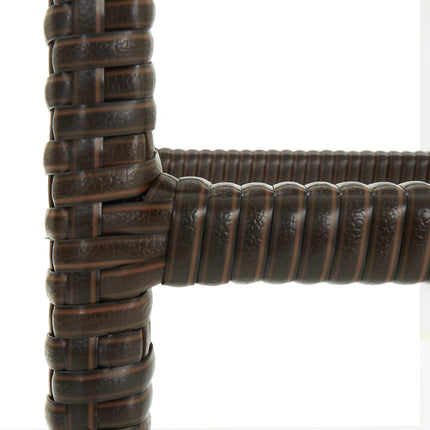 barstole med hynder 3 stk. polyrattan brun
