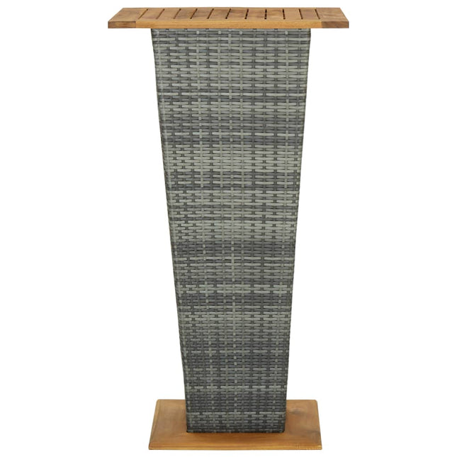 barbord 60x60x110 cm polyrattan og massivt akacietræ grå