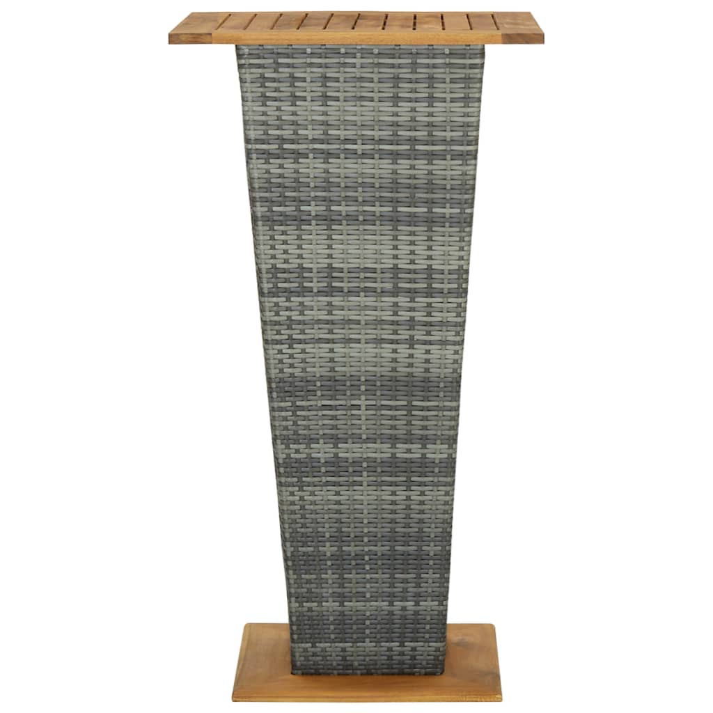 barbord 60x60x110 cm polyrattan og massivt akacietræ grå