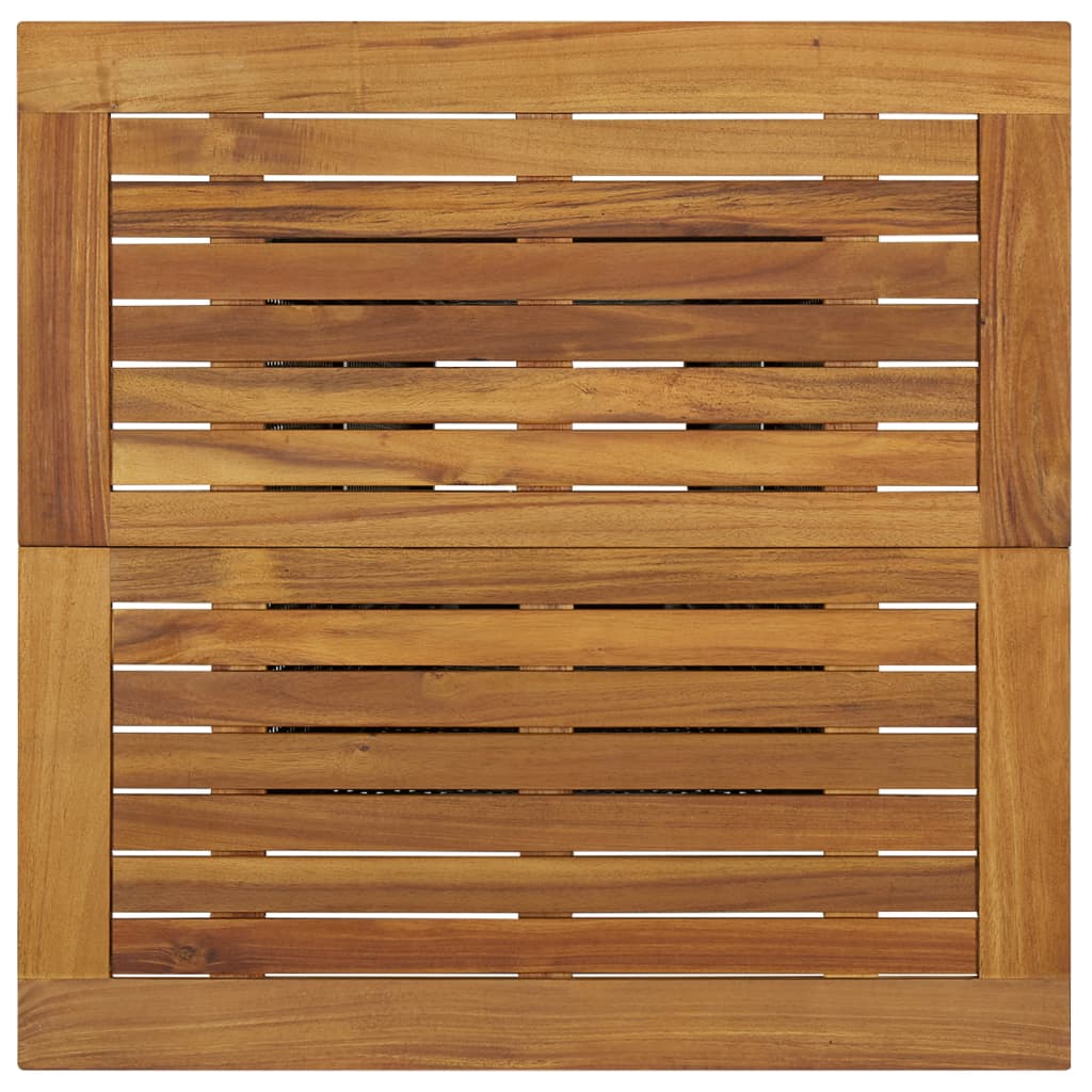 barbord 80x80x110 cm polyrattan og massivt akacietræ sort