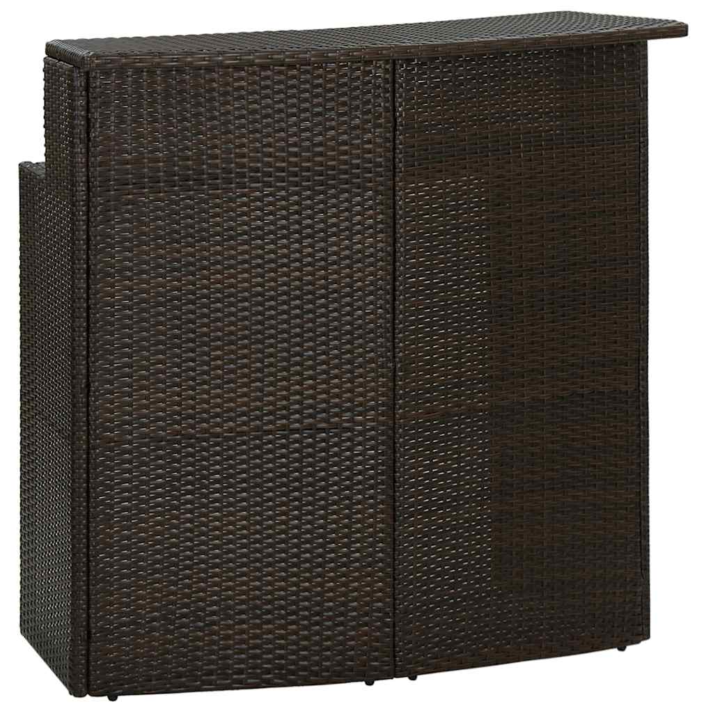 Barbord til haven 120 × 55 × 110 cm i brun polyrattan