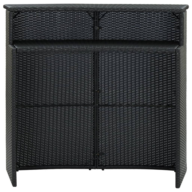 barbord til haven 120x55x110 cm polyrattan sort