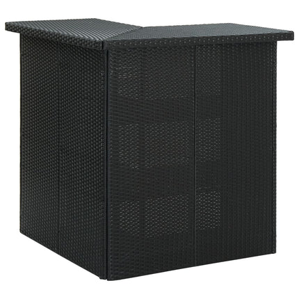 hjørnebarbord 100x50x105 cm polyrattan sort