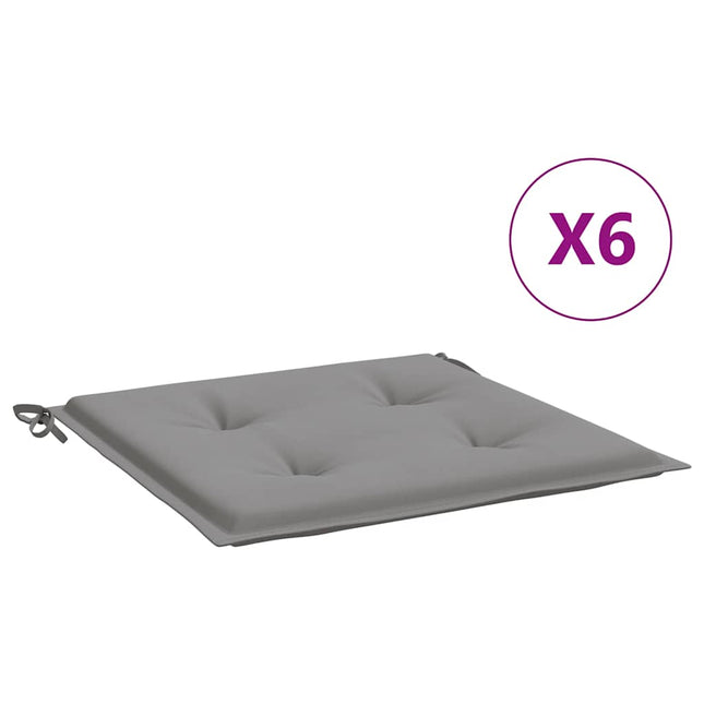 hynder til havestol 6 stk. 40x40x4 cm oxfordstof grå