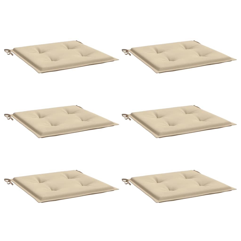 hynder til havestol 6 stk. 40x40x4 cm oxfordstof beige