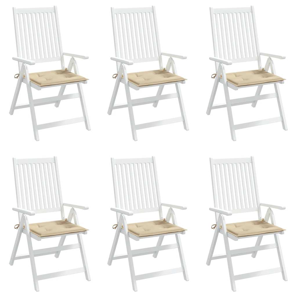 hynder til havestol 6 stk. 40x40x4 cm oxfordstof beige