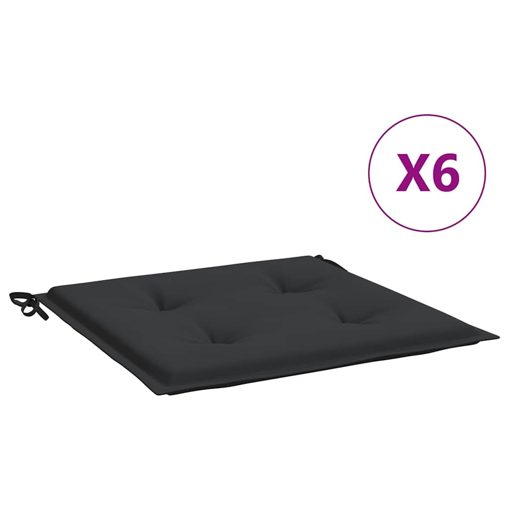 hynder til havestol 6 stk. 40x40x4 cm oxfordstof sort