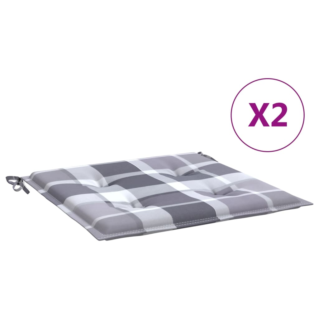 hynder til havestol 2 stk. 40x40x4 cm oxfordstof gråternet