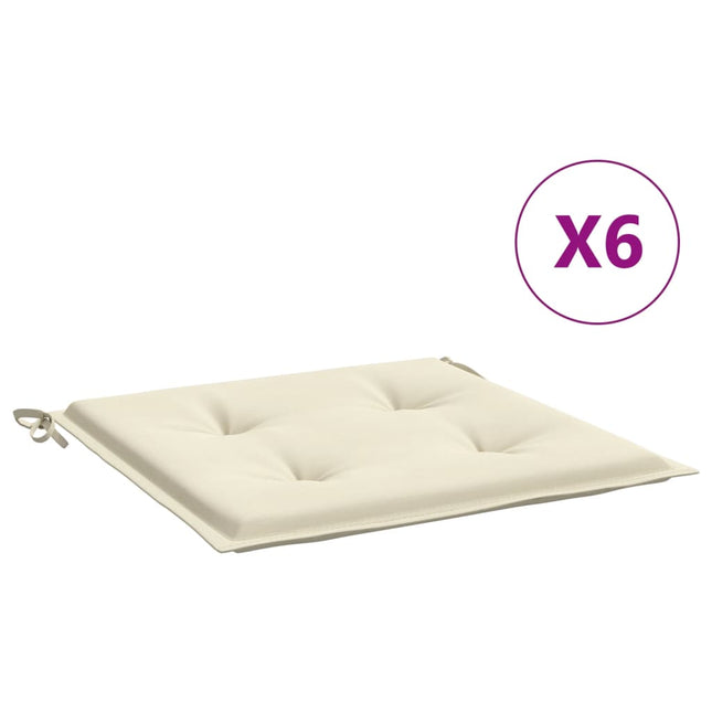 hynder til havestol 6 stk. 50x50x2 cm oxfordstof cremefarvet