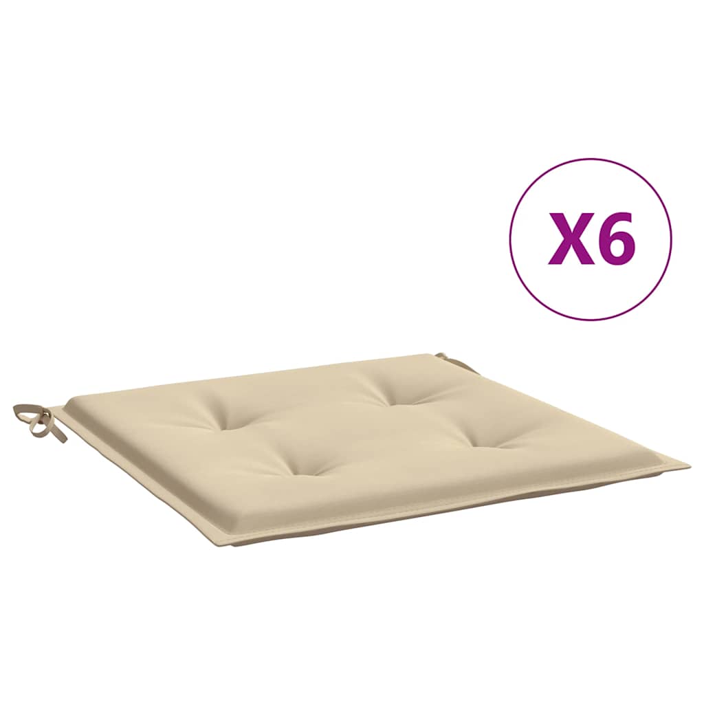 hynder til havestol 6 stk. 50x50x4 cm oxfordstof beige