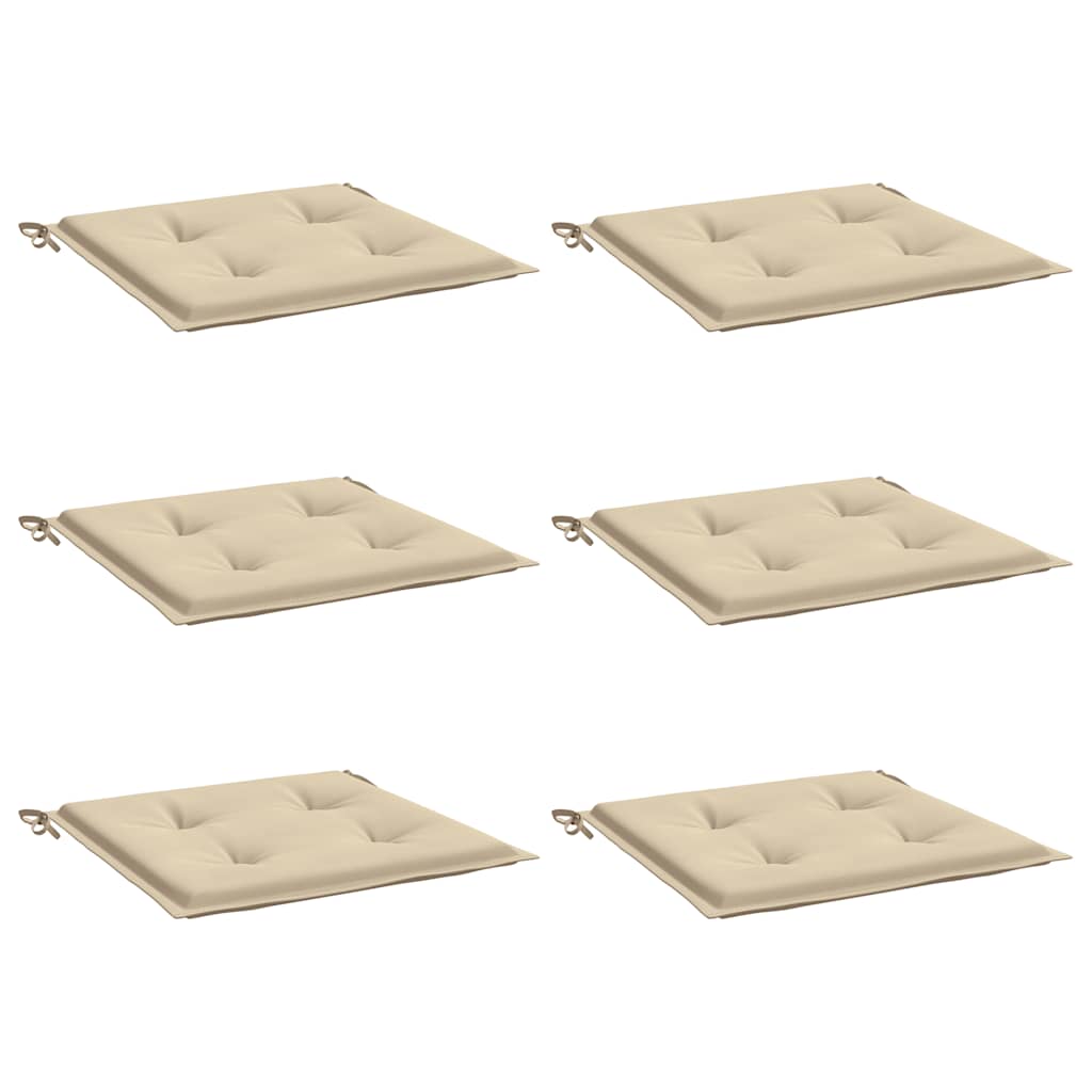 hynder til havestol 6 stk. 50x50x4 cm oxfordstof beige