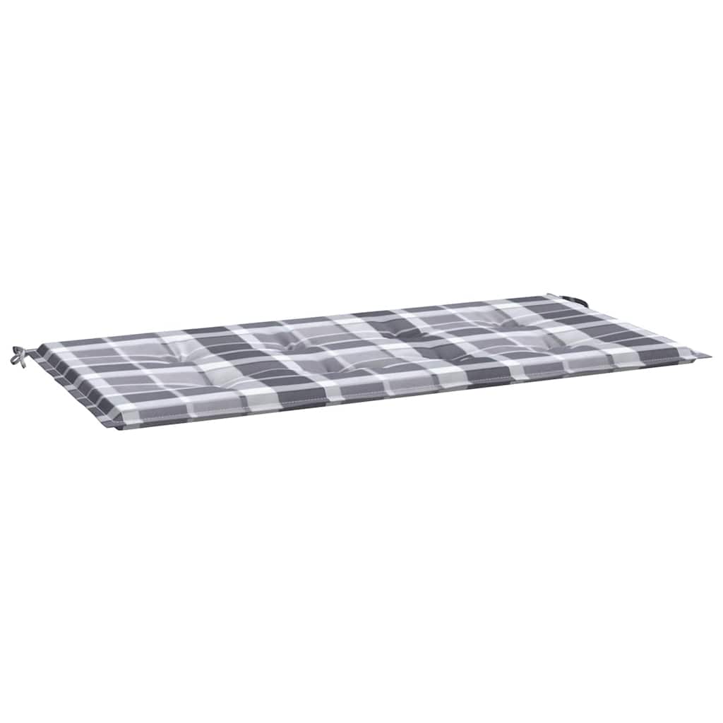 hynde til havebænk 100x50x3 cm oxfordstof ternet grå