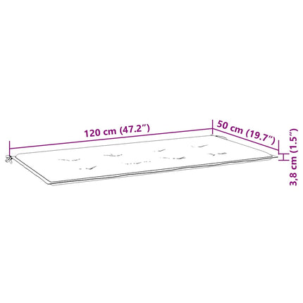 hynde til havebænk 120x50x3 cm oxfordstof ternet grå