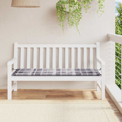 hynde til havebænk 150x50x3 cm oxfordstof ternet grå