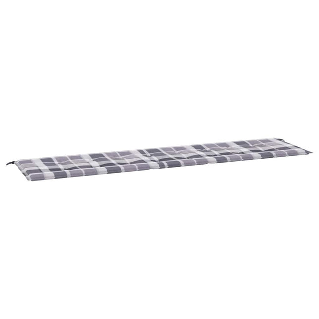 hynde til havebænk 200x50x3 cm oxfordstof ternet grå