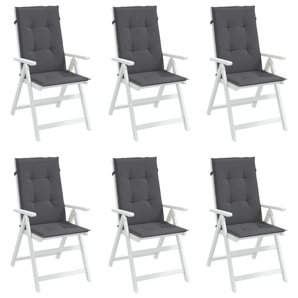 stolehynder m. høj ryg 6 stk. 120x50x3 cm stof antracitgrå