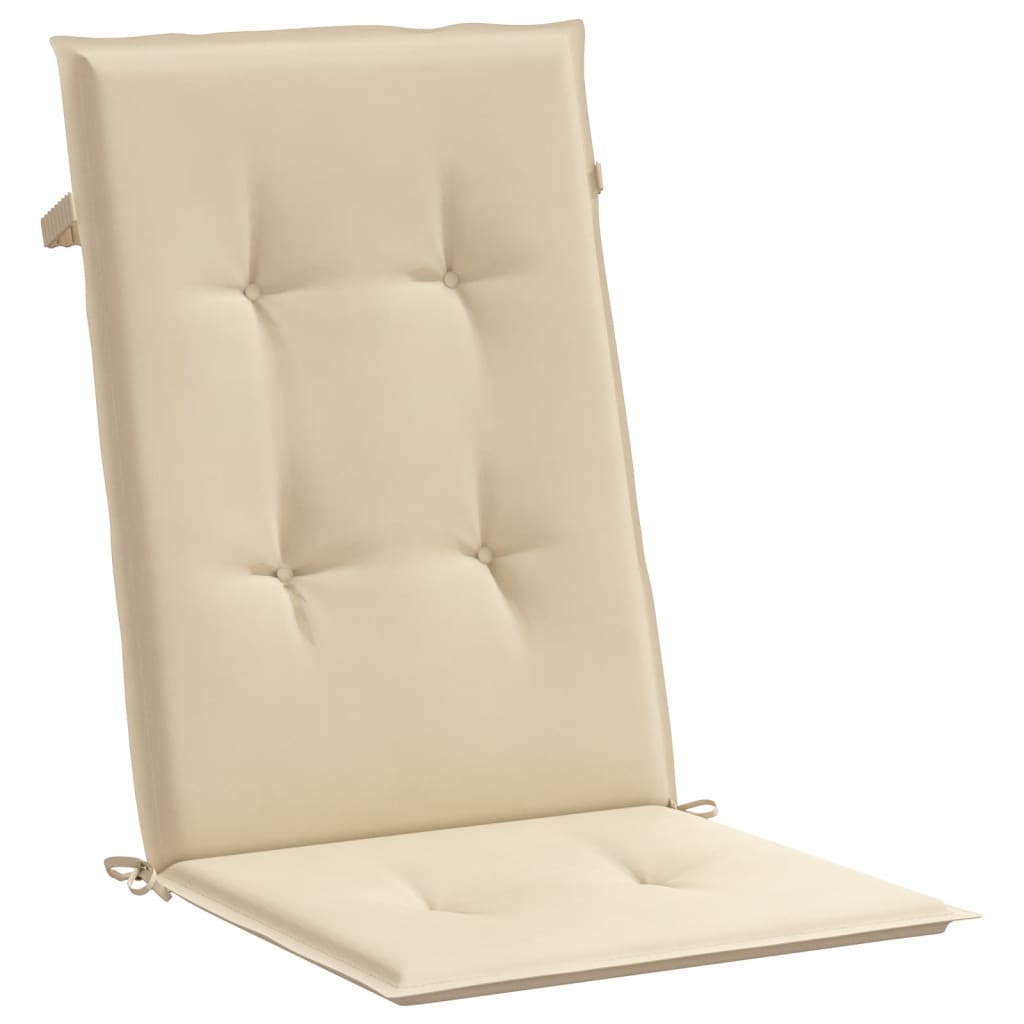 stolehynder m. høj ryg 6 stk. 120x50x3 cm stof beige