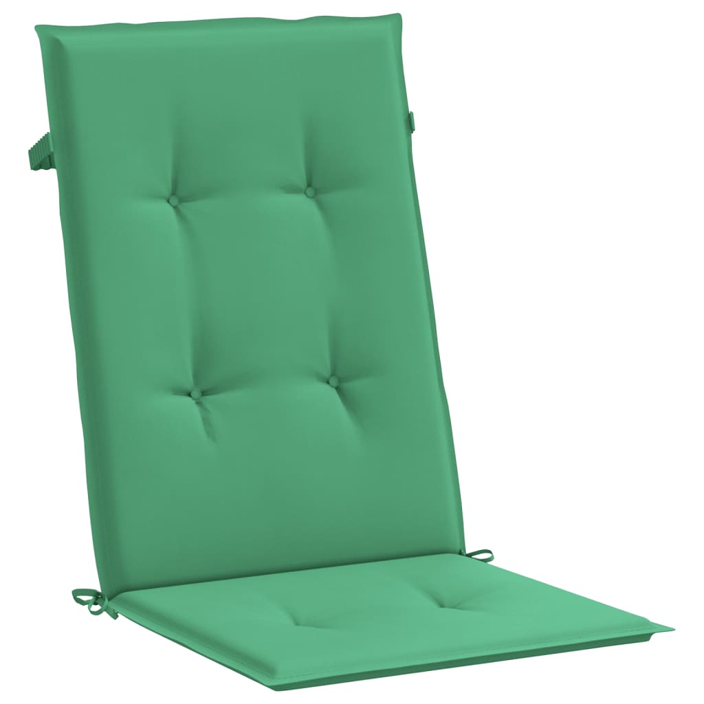 stolehynder m. høj ryg 6 stk. 120x50x3 cm stof grøn
