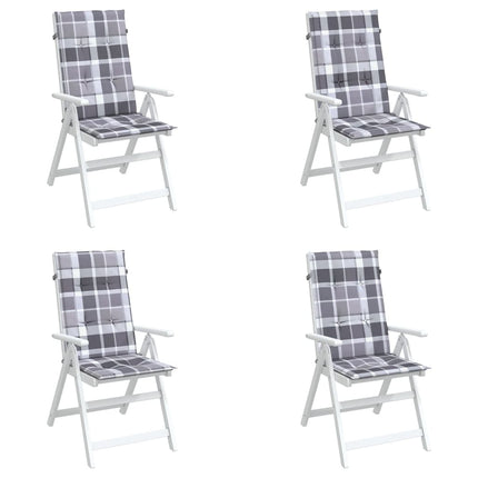 stolehynder m. høj ryg 4 stk. 120x50x3 cm stof gråternet