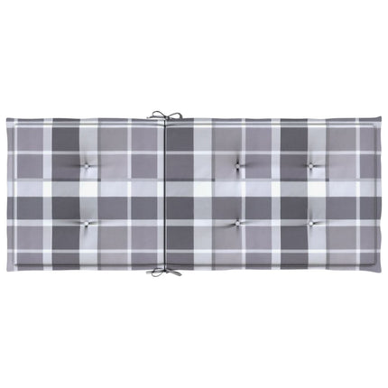 stolehynder m. høj ryg 4 stk. 120x50x3 cm stof gråternet