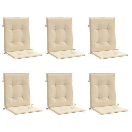 stolehynde m. lav ryg 6 stk. 100x50x3 cm oxfordstof beige