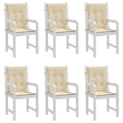 stolehynde m. lav ryg 6 stk. 100x50x3 cm oxfordstof beige