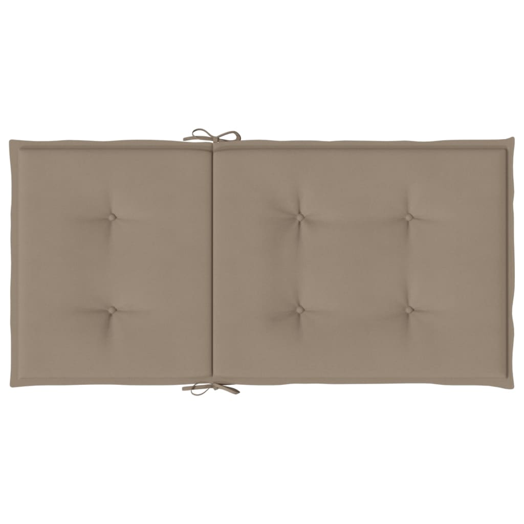 stolehynde m. lav ryg 6 stk. 100x50x3 cm oxfordstof gråbrun