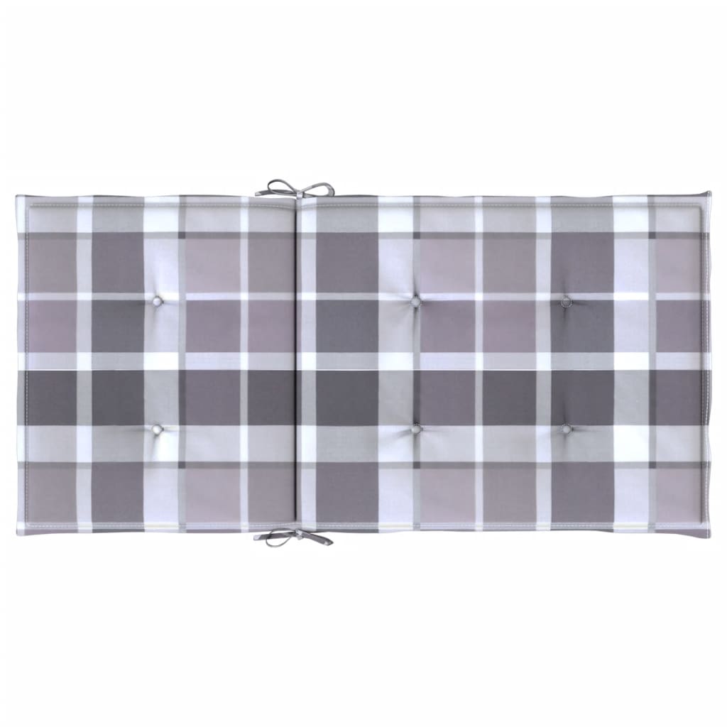stolehynde m. lav ryg 2 stk. 100x50x3 cm oxfordstof gråternet
