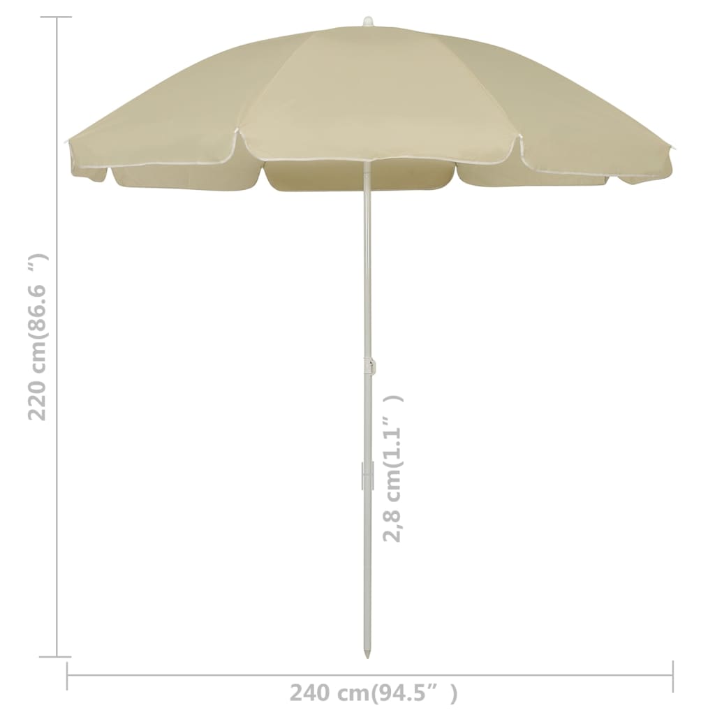 strandparasol 240 cm sandgul