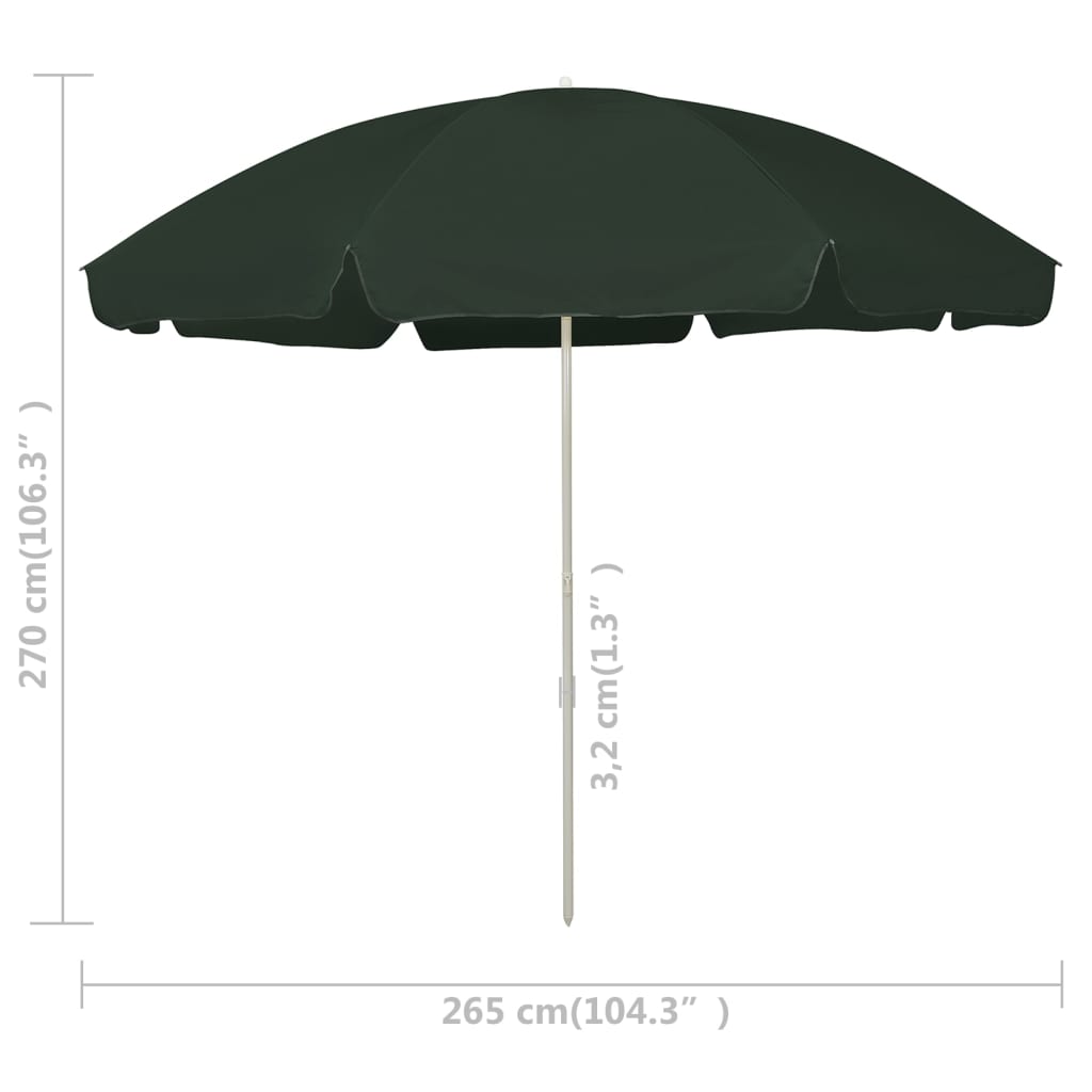 strandparasol 300 cm grøn