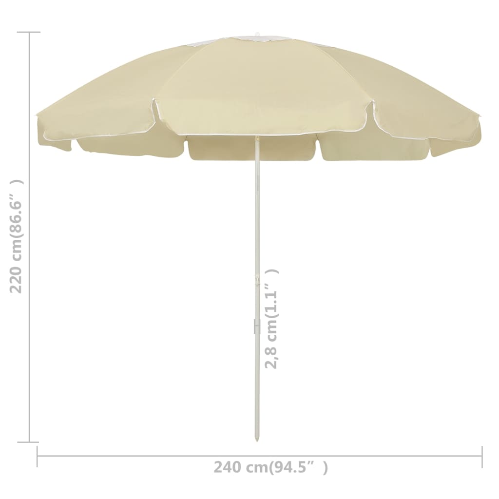 strandparasol 240 cm sandgul