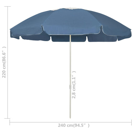 strandparasol 240 cm blå
