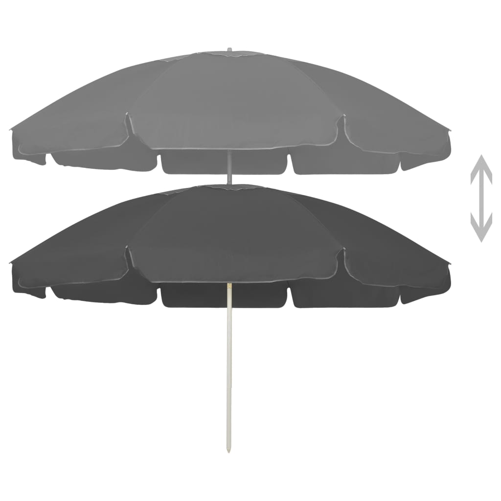 strandparasol 240 cm antracitgrå