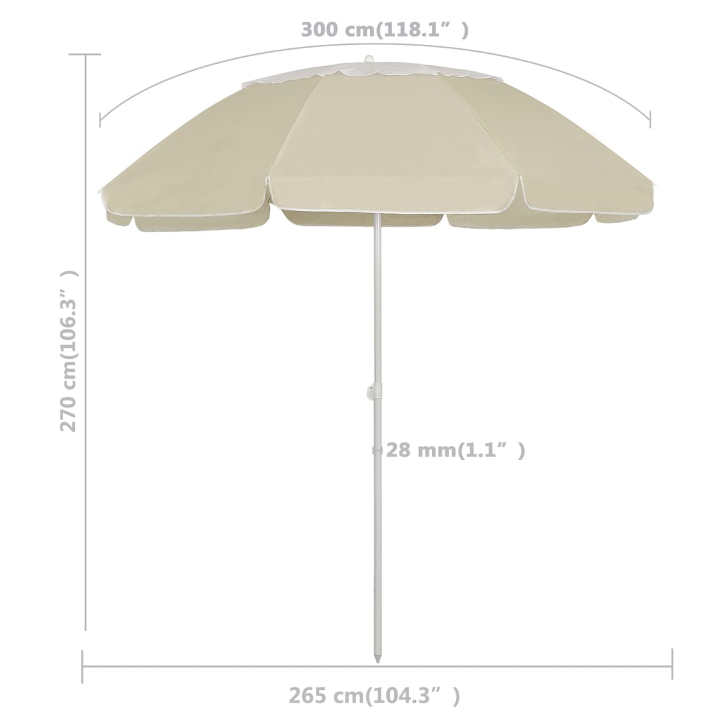 strandparasol 300 cm sandgul