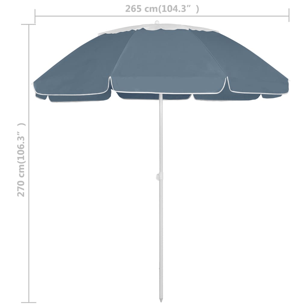 strandparasol 300 cm blå