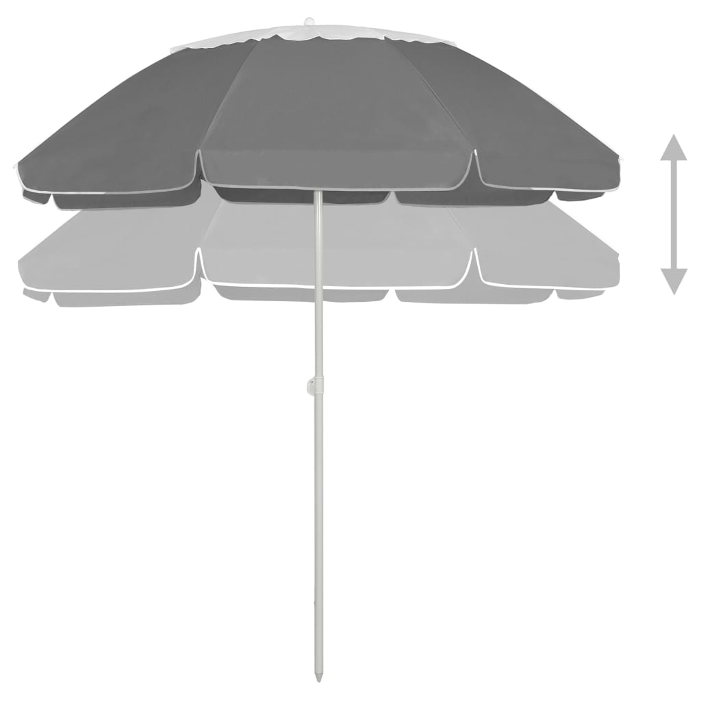 strandparasol 300 cm antracitgrå