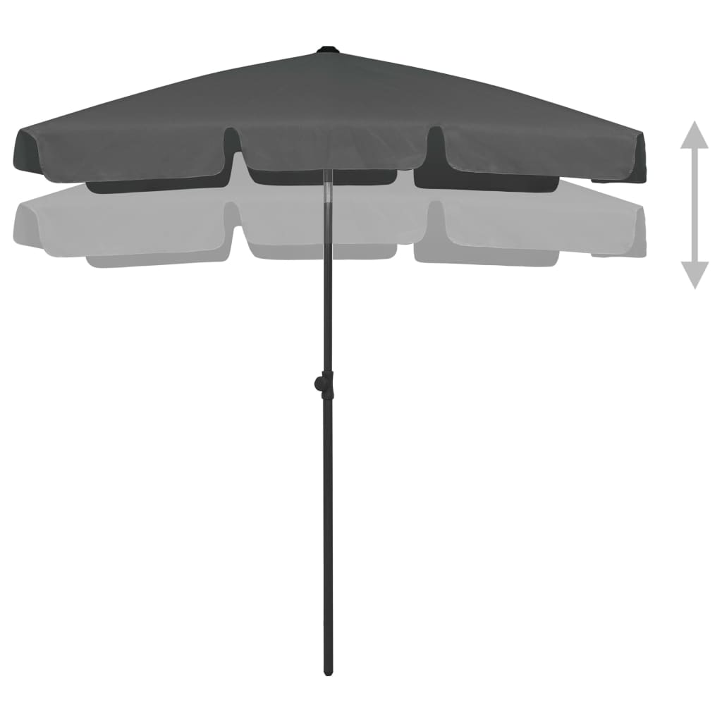 strandparasol 180x120 cm antracitgrå