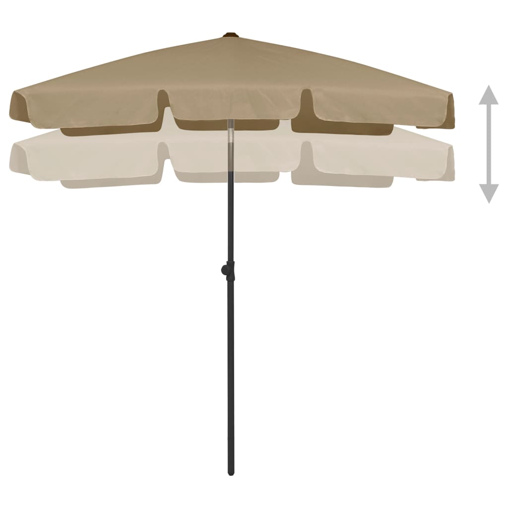 strandparasol 180x120 cm gråbrun