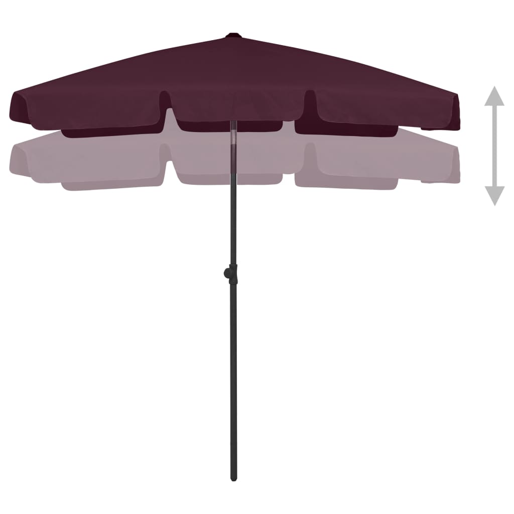strandparasol 180x120 cm bordeauxrød