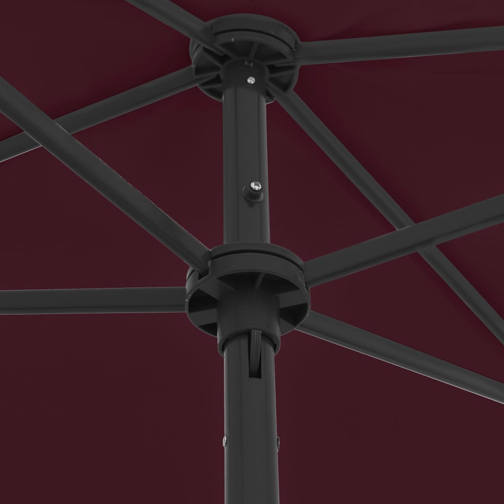 strandparasol 180x120 cm bordeauxrød