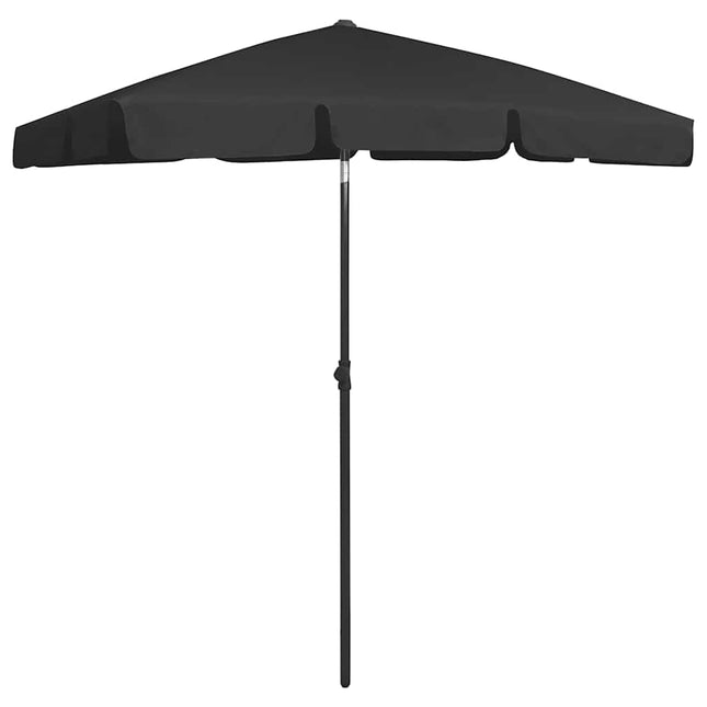 strandparasol 180x120 cm sort