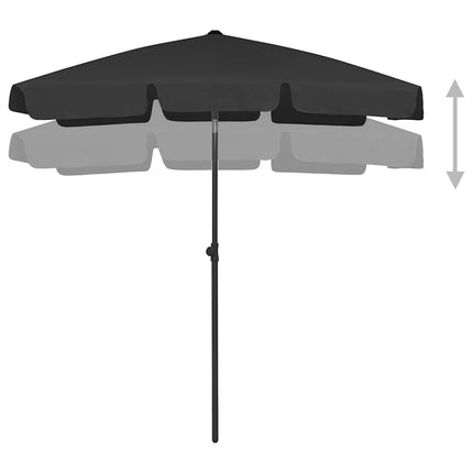 strandparasol 180x120 cm sort