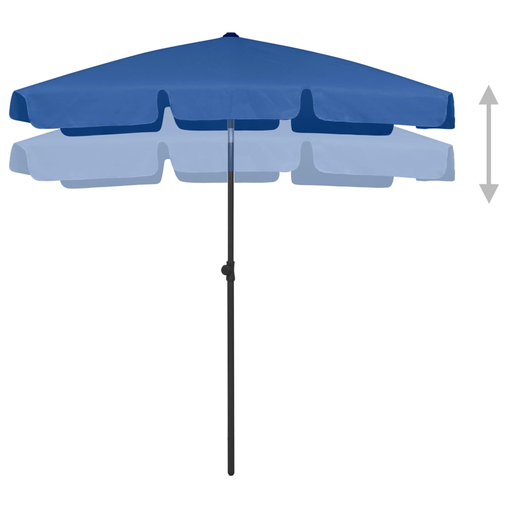strandparasol 180x120 cm azurblå