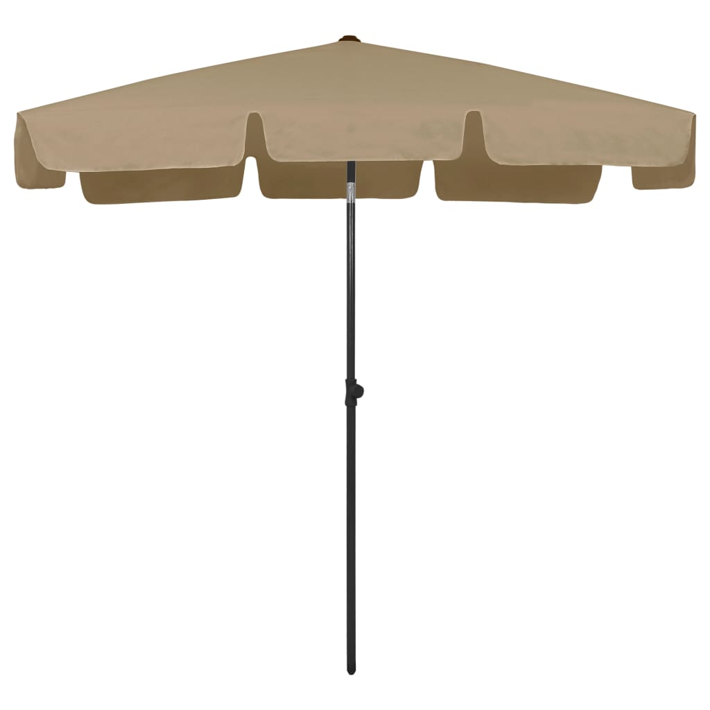 strandparasol 200x125 cm gråbrun